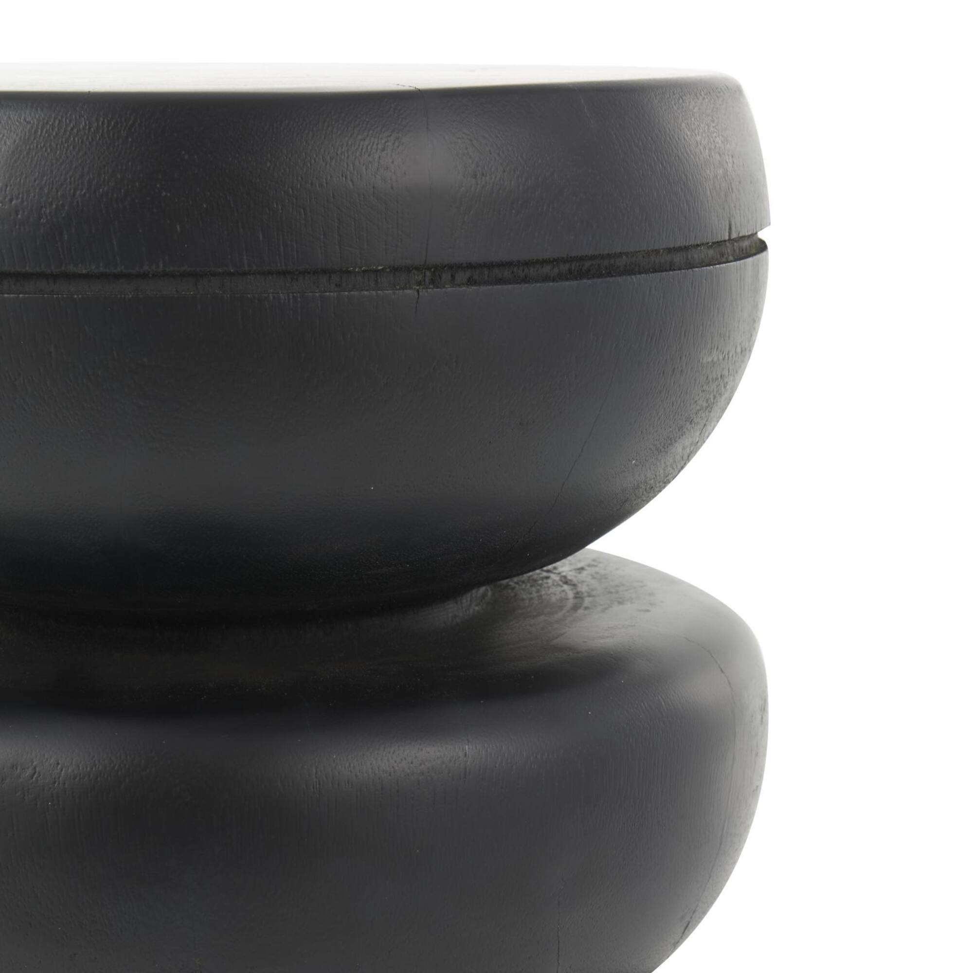 18" Black Wood Handmade Bubble Inspired Accent Table